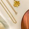 Elegant Gold Plated Flower Pendant Necklace Versatile Gold Bead Pendant Necklace for Women Enhances Any Outfit