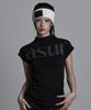 Aejeuyua Side Snap Half Neck T-Shirt Black