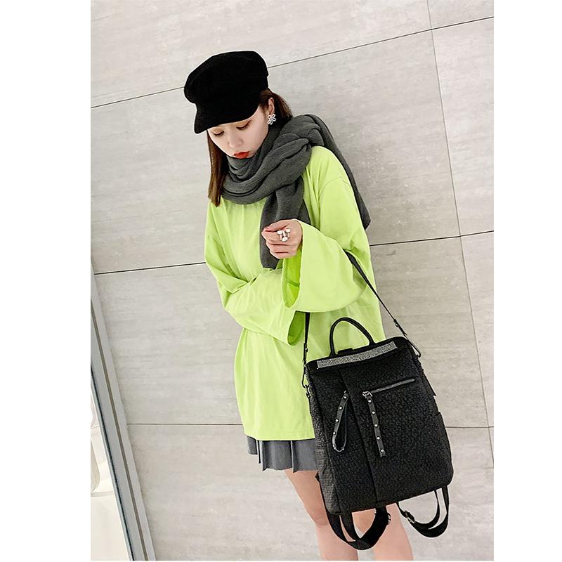 Women's New Fashion Korean Style Large Capacity Anti-theft Female Travel Backpack All-match Leather Leisure Bag