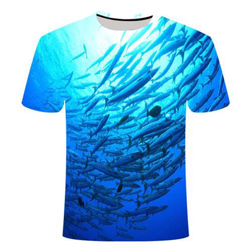 Summer Fishing Graphic Men's Fashion Casual Natural Style Pattern T-shirt New 3D Printed Sports Short Sleeve T-shirt