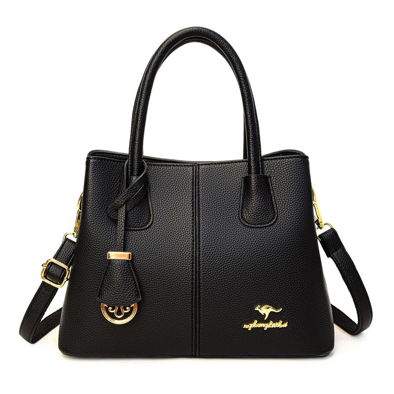 

Сумка большой вместимости Модная одноплечевая сумка кроссбоди Сумка большой вместимости для мамы и девочки чёрный