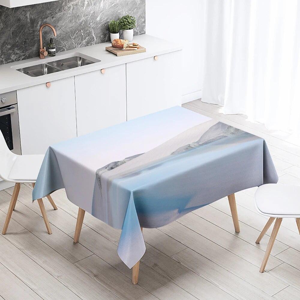 Landscape Tablecloth Natural Scenery  Anti-fouling and Waterproof Rectangular Kitchen Dining Table Home Decoration
