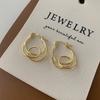 1Pair Sterling Silver Knot Hoop Earrings - Unique Twisted Line Design, Hypoallergenic Korean-Japanese Style, Fashion Jewelry Gifts For Daily Wear