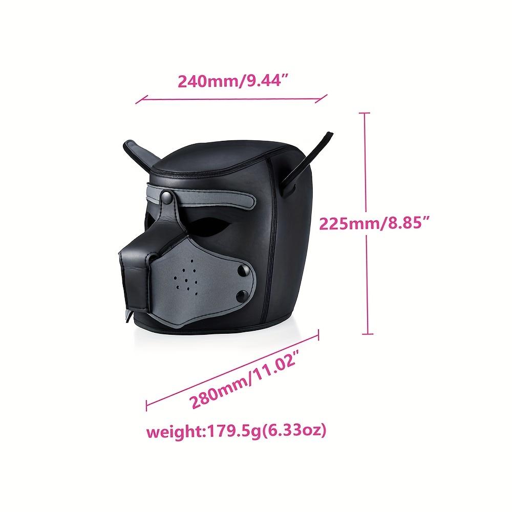 1pc Puppy Hood, Neoprene Silicone Leather Full Head Role Play BDSM Fetish Bondage Hood For Male Sex Games, Sex Toys