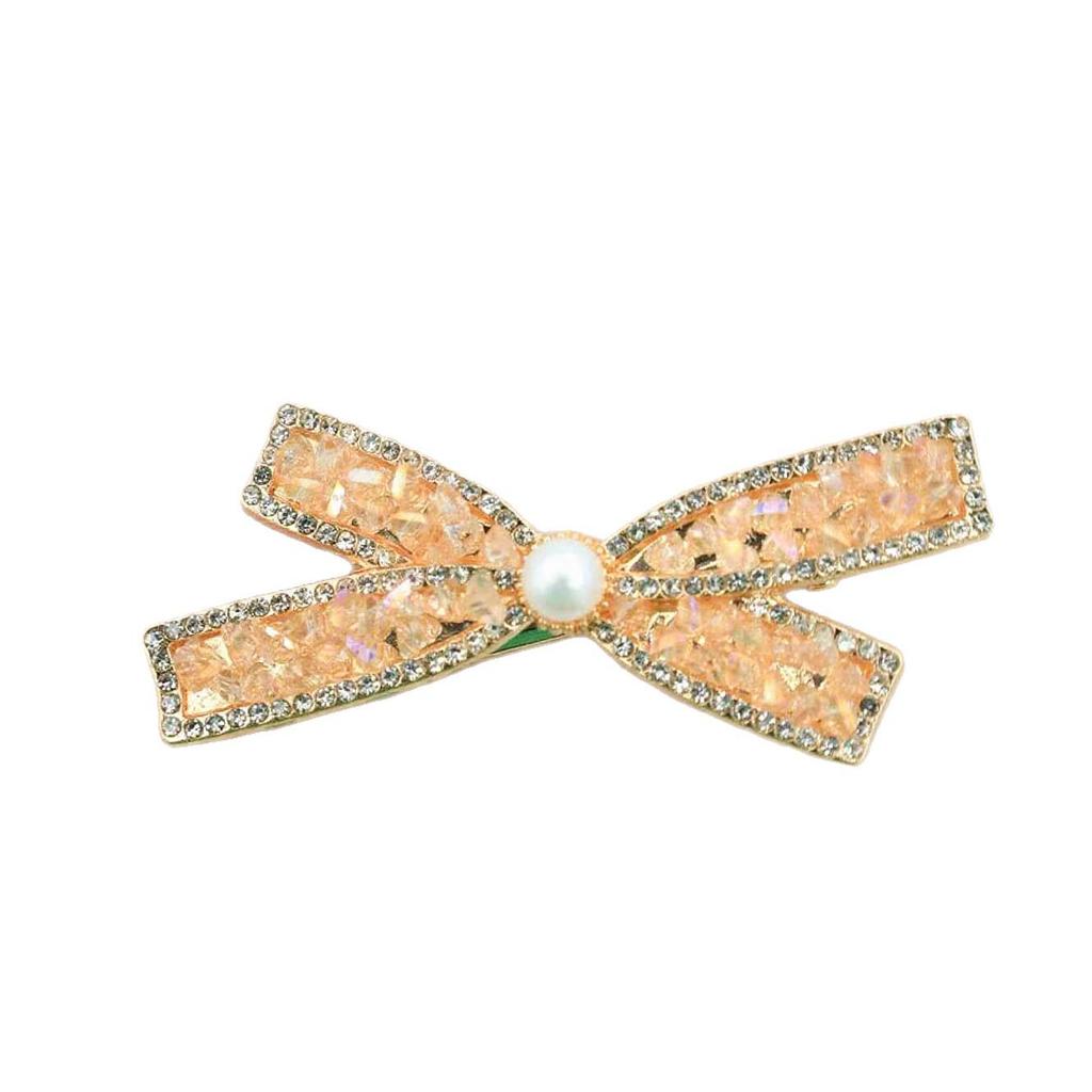 Luxury Crystal Bow Hairpin – Elegant Duckbill Clip for Women