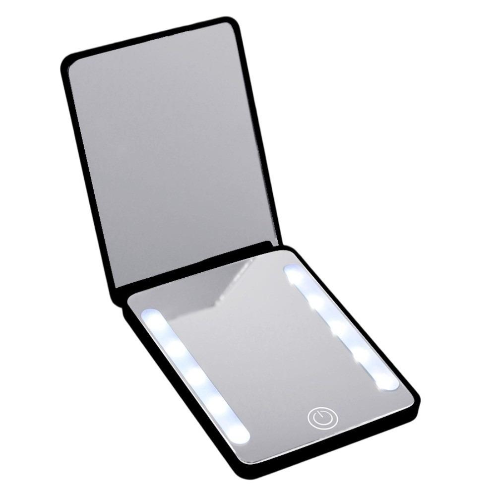 

180° Foldable Dimmable LED Makeup Mirror Double-Sided Bedroom Dressing Mirror Dormitory чёрный
