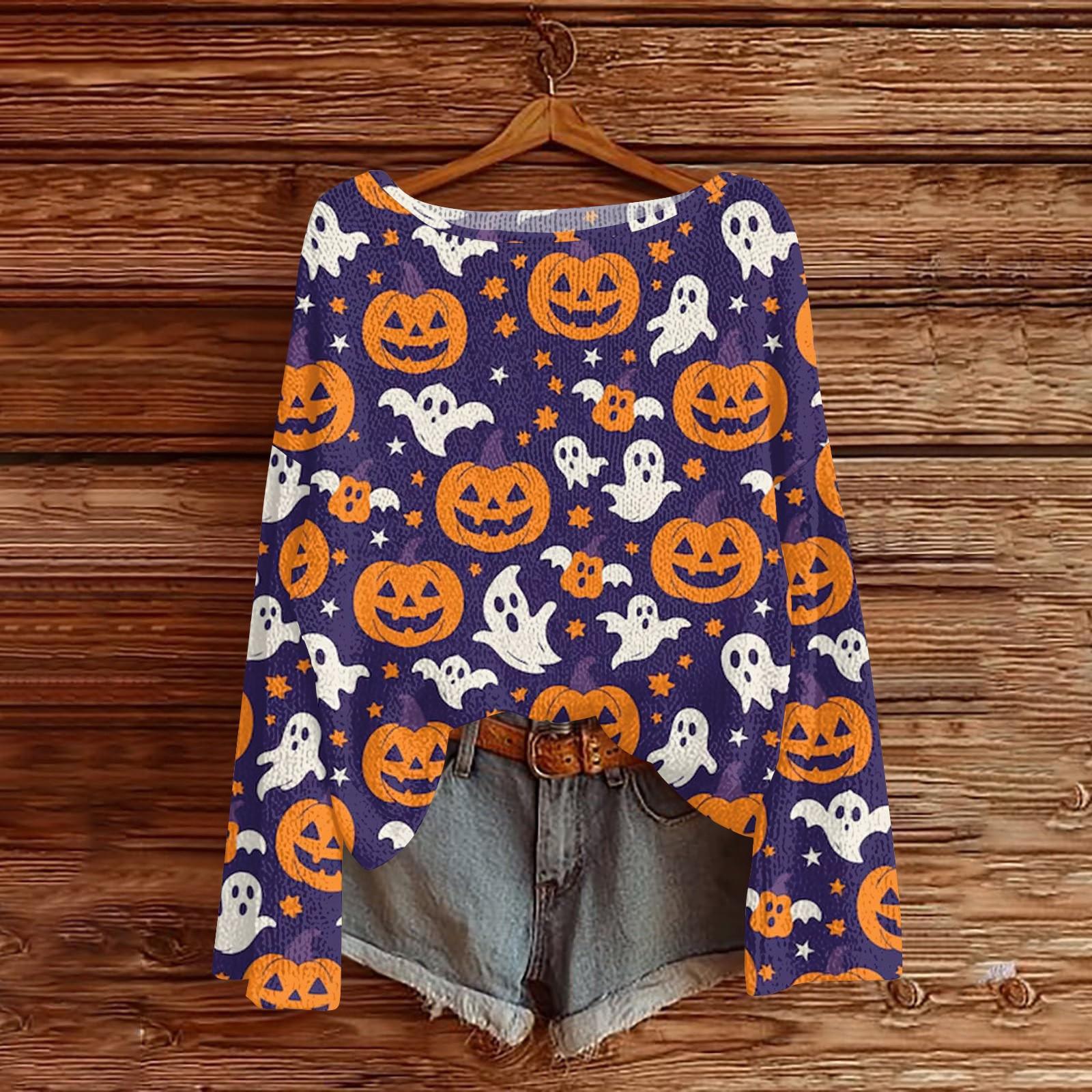 

Женские осенние свитера с длинным рукавом, топы с принтом, пуловеры, свободная нарядная повседневная базовая одежда XXL фиолетовый