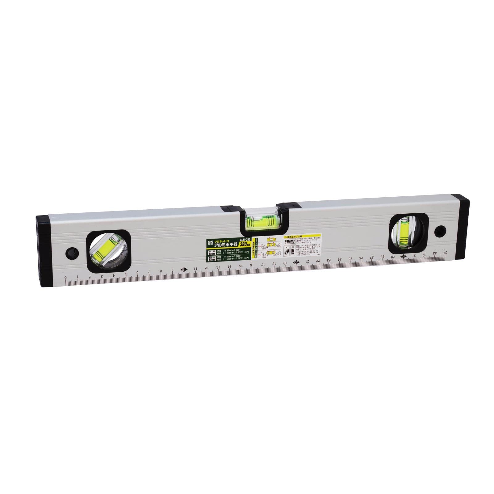 Niigata Seiki SK Aluminum Level with 380mm Magnet, ALM-380 чёрный