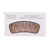 24-Piece Silver Flame Long Teardrop Nude Nail Art Set - Wearable, Removable Fake Nails