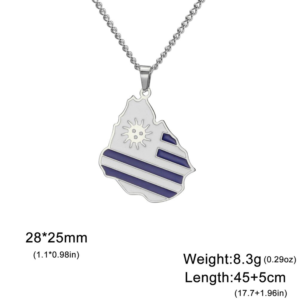 EUEAVAN Latin American Country Map Necklace Stainless Steel Haiti Argentina Venezuela Colombia Chile Flag Jewelry Gift Wholesale