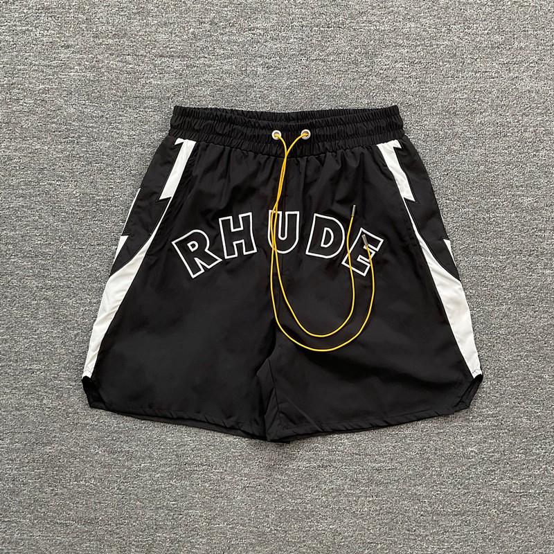 Pantaloni scurți casual sport cu litere brodate stil RHUDE Unisex Streetwear Short de plajă