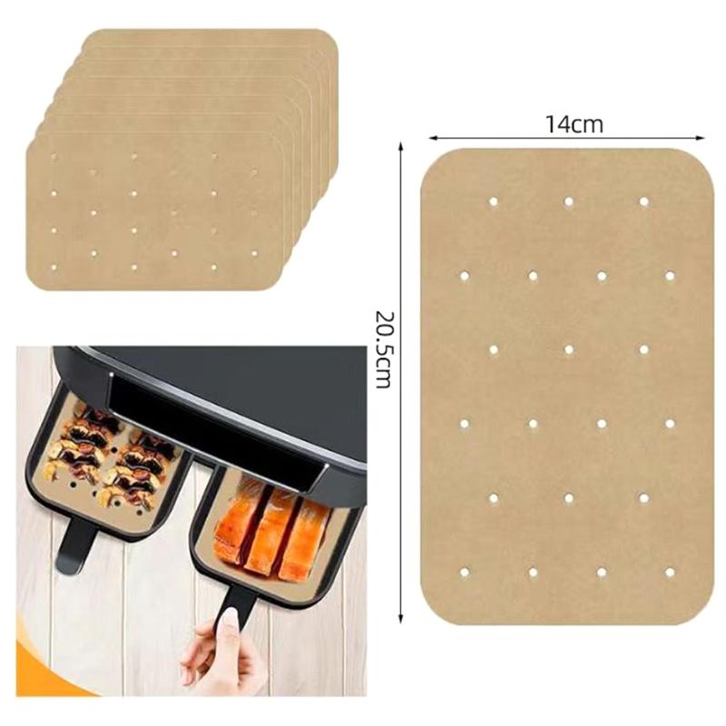 100Pcs Air Fryer Paper Disposable Non-Stick Kitchen Baking Oil-Proof Paper Micro-Wave Barbecue Oven Fryer Papers Steamer Paper