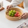 25/30/35/40CM Wood Tray Round Food Bread Pan New Decorative Tray  Breakfast Dinner