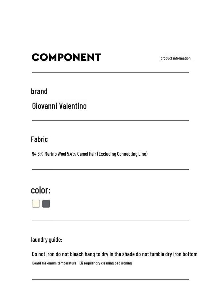 GIOVANNI VALENTINO Women's Winter Wool Blend Round Neck Coat