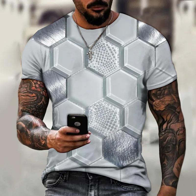 T-shirt Imprimé Shoous 3D Pour Hommes, T-shirts À Manches Courtes, Streetwear D'été, Vêtements Pour Hommes, T-shirt Respirant, Col Rond