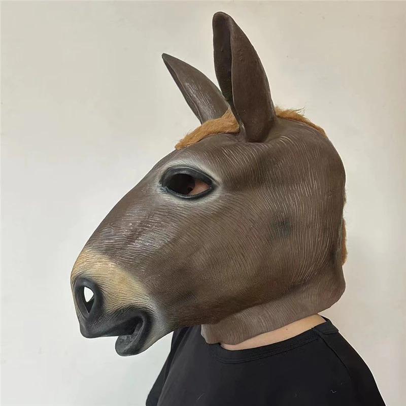 Klasická latexová maska s hlavou osla