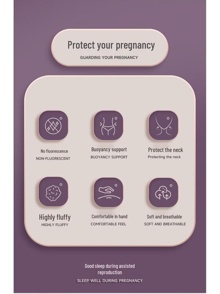 Jednobarevný těhotenský polštář ve tvaru U z křišťálového sametu s odnímatelnou bederní opěrkou