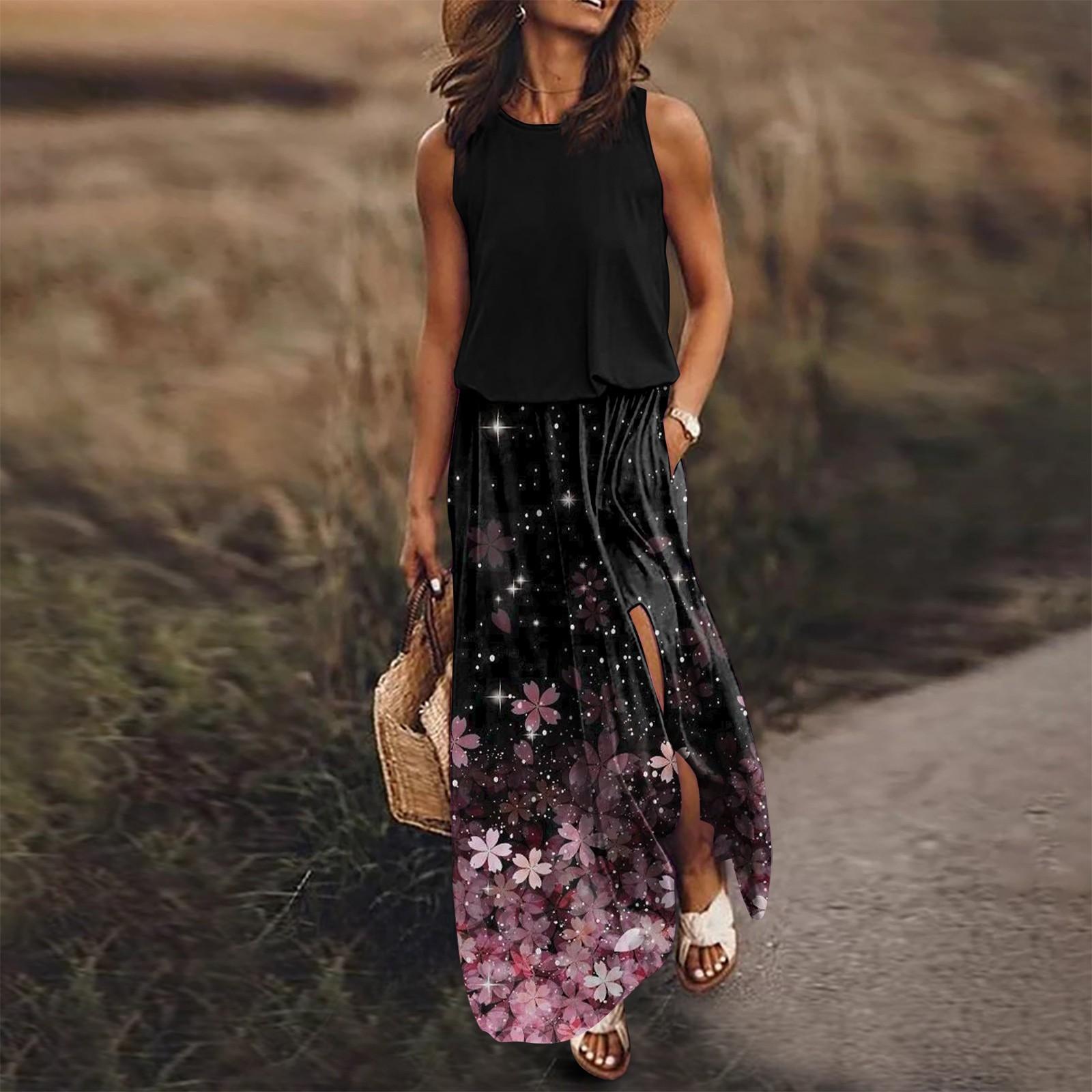 Женское платье с эластичным поясом и принтом — фото 8