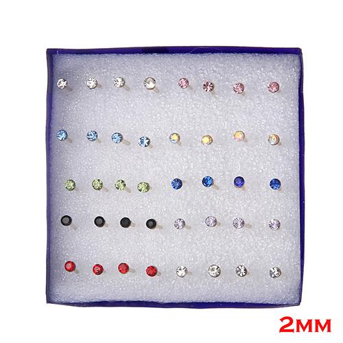 20 Paar/Set Damen Mädchen Strass Kristall Ohrstecker Ohrringe Gemischte Stile Runde Kleine Ohrringe Sets Party Schmuck Geschenk 2 3 4 5mm