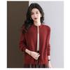 2025 Zipper Cardigan Sweater Women's Short Jacket Knitted New Fashionable Loose Top