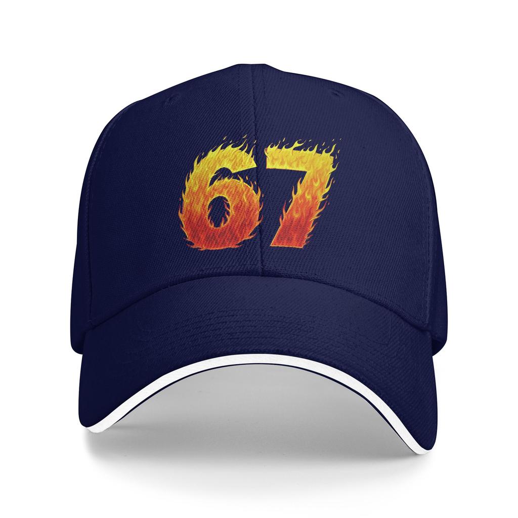 Summer Casual Baseball Cap 67 Flames Funny Six Seven Gen Alpha Meme Slang Outdoor Gym Hip Hop Hats For Men Adult Baseball Caps