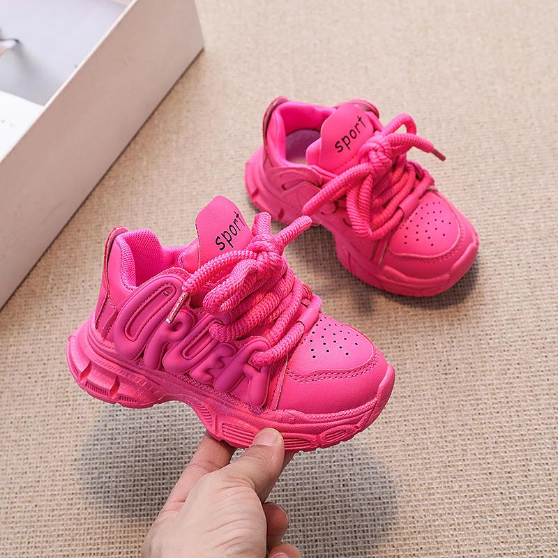 

Spring new children s shoes, girls sneakers, kids letter-print dad shoes, fashionable trendy shoes for older children and students 23 розы красного