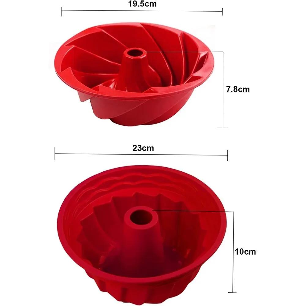 Silicone Cake Tins for Baking Fluted and Round Set of 2 Pack,9 Inch Nonstick Cake Pans Moulds Loaf for Donut Muffin Cookie