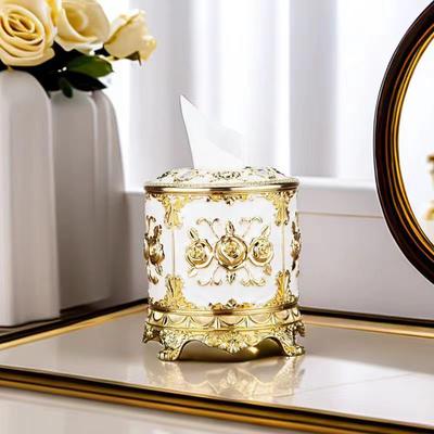1PC Cylindrical Tissue Box European Restaurant Napkin Set Household Roll Paper Box