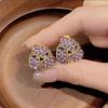 Purple Exquisite Earrings: High-End 2025 Niche Light Luxury Silver Needle Studs - Elegant Temperament Ear Jewelry
