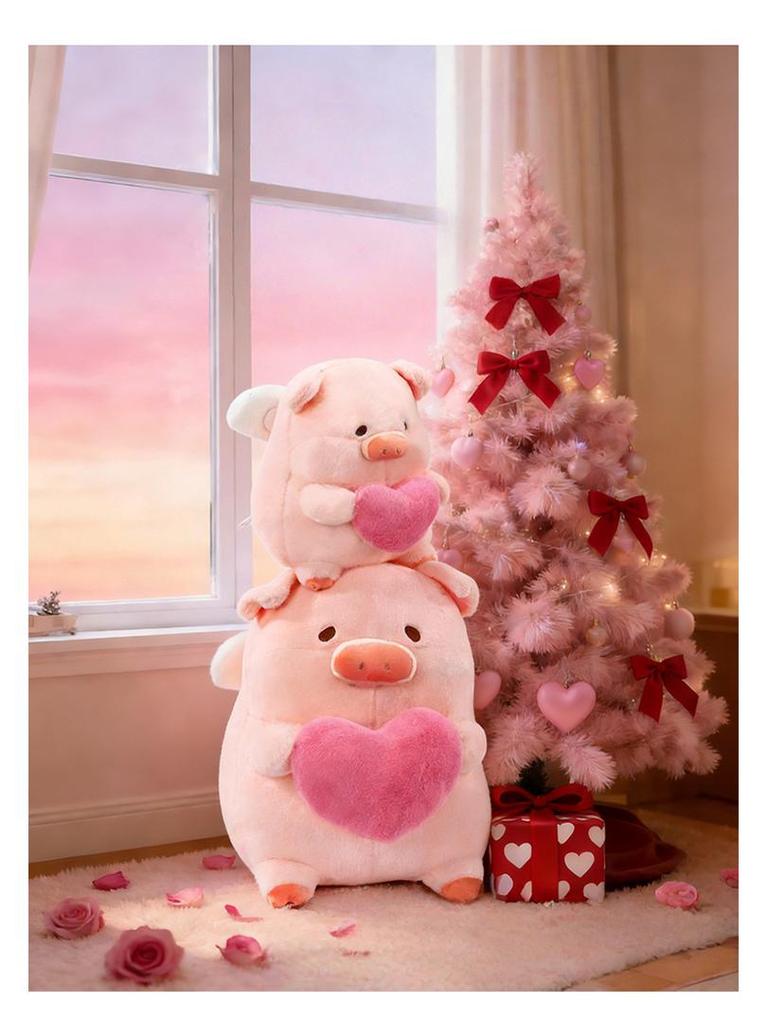 Süße Herzschwein Plüschpuppe - Entzückendes umarmendes Schwein Spielzeug für Mädchen