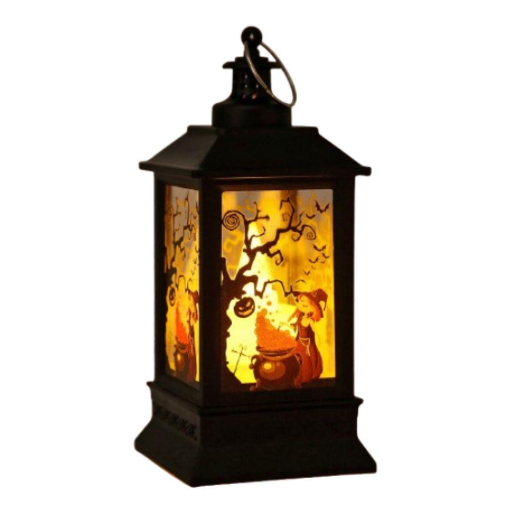 Witch Skull Castle LED Pumpkin Lantern Retro Halloween Wind Lantern  Party Supplies
