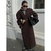 Elegant dobbelkneppet ullkåpe for kvinner, mote med lommer, lange ermer, overfrakker, ny dame high streetwear