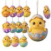 Easter Cartoon Chicken Egg-Shaped Wooden Hanging Decoration - 2026 Spring Theme