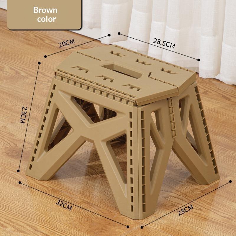 Portable Collapsible Plastic Stool Lightweight Space-Saving Small Chair for Outdoor Camping Fishing Travel Home Use