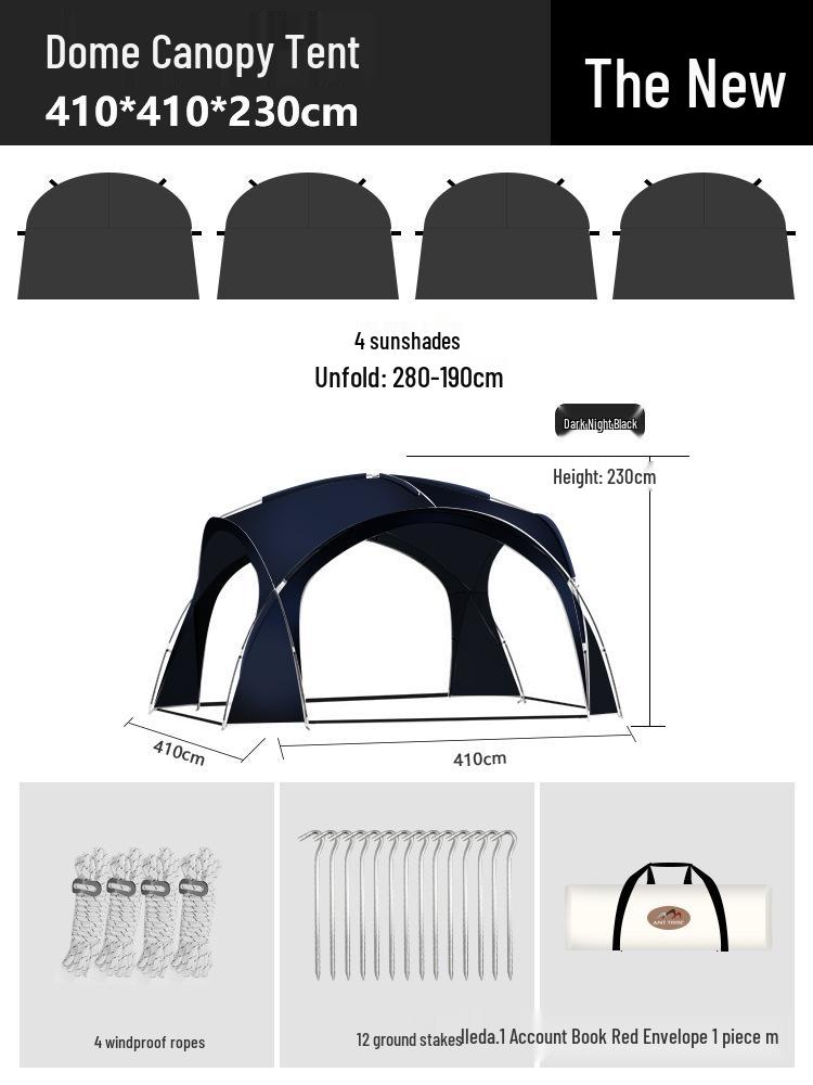 Dome Canopy Tent: Large Multi-Person Sunshade, UV and Weather-Resistant, Ideal for Outdoor Camping