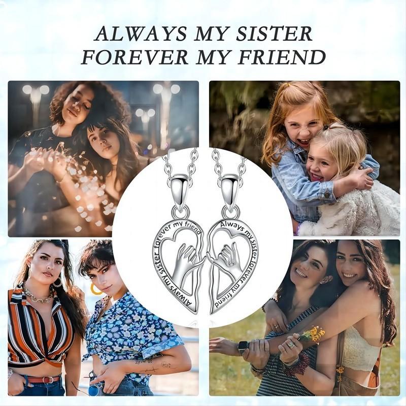 Stylish Heart Bff Pendant Necklace For Best Friends Crafted From Durable Alloy Material
