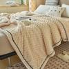Nordic Double-Layer Thick Coral Fleece Blanket Keep Warm and Super Soft Sofa Nap Cover Queen King Quilt with Velvet for Winter