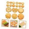 TOPPERFUN 18 Pieces Cookie Artificial Fake Cookie Imitation Bread Food Fake Food Pretend Realistic Cooking Models, Crackers, Cooking, Bread, Models,