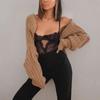 Casual Knit Shrug Crop Cardigan Solide Tropfen Schulter Puff Langarm Pullover Tops Oberbekleidung 2023