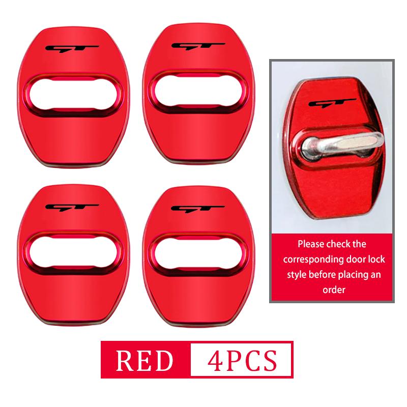 AIB1 4Pcs Car Stainless Steel Door Lock Cover Protection Accessories For KIA Cerato Proceed Stonic Picanto Ceed GT line Rio K9