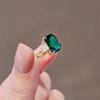 Finger Ring Simple Styles All Match Shiny Stunning Visual Effect Ultra-Light Decorative Alloy Women Simulated Gem Stone Emerald Ring for Women