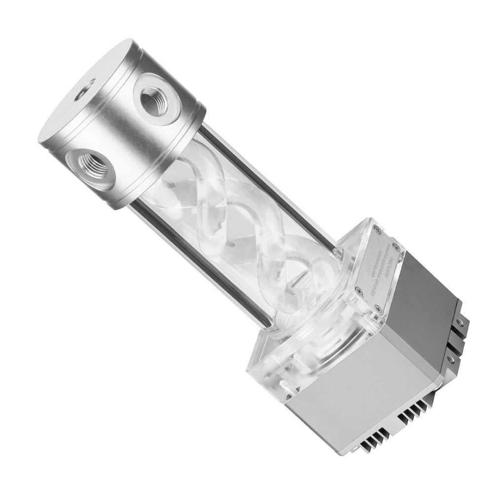 Computer Zylinder Wasserkühlung Double Helix T Virus Wasserpumpe Tank Set RGB (Silber)