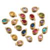 10pcs Shiny Crystal Waterdrop Charms Stainless Steel Colorful Oval Pendants for Necklace Earrings DIY Cloth Jewelry Making Bulk
