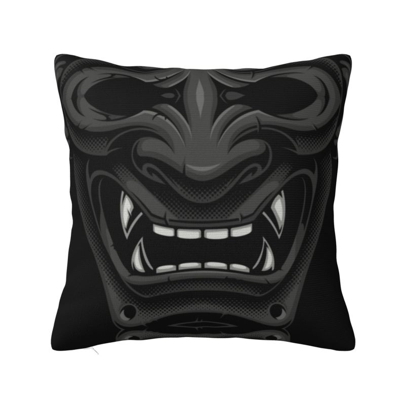 Luxury Fashion Samurai Warrior Oni Cushion Cover for Sofa Polyester Japanese Anime Armor Demon Pillow Case Decoration