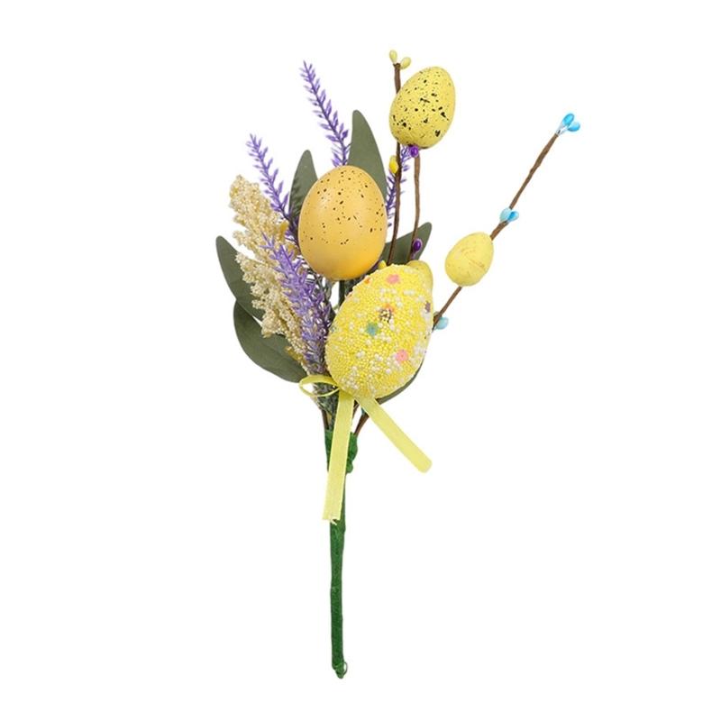 Efficient Spring Festival Eggs Artificial Flower Bouquets Bright Home Office Easters Celebration Decoration