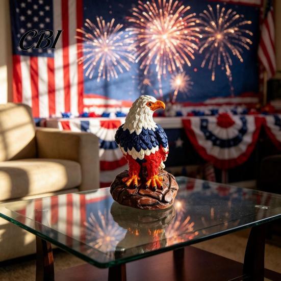 Patriotic Home Decoration USB Powered Red White Blue Eagle Lamp, 250th Anniversary Desktop LED Bedroom Decor Light, Decorative Independence