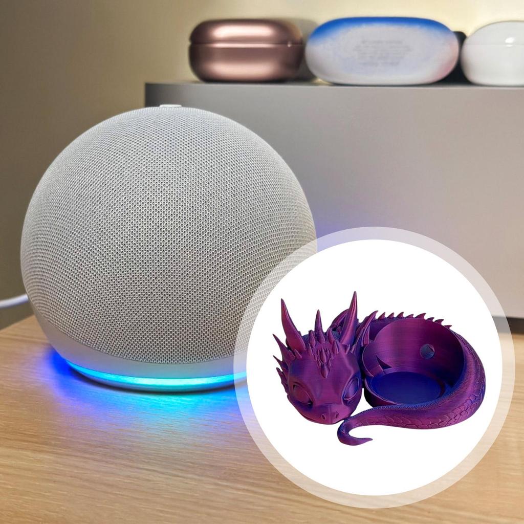 Stand Speaker Holder Exquisite Desktop Decoration 3D Printing Smart Speaker Stand With Dragon Shaped For Bedside Table