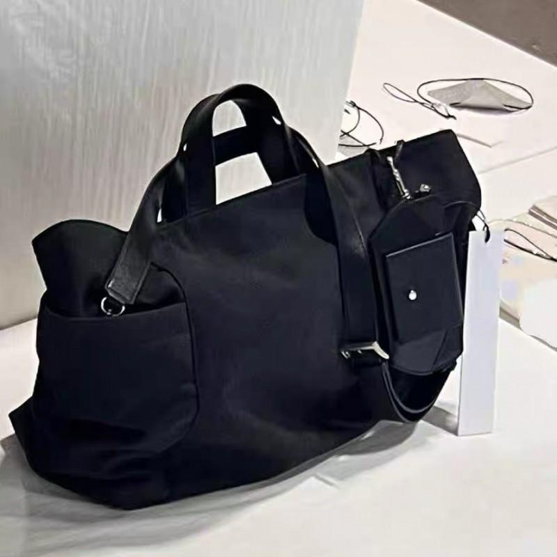 2025 Winter Oversized Canvas Tote Bag With Contrast Color Design Streetwear Chic Shoulder Handbag Daily Wear