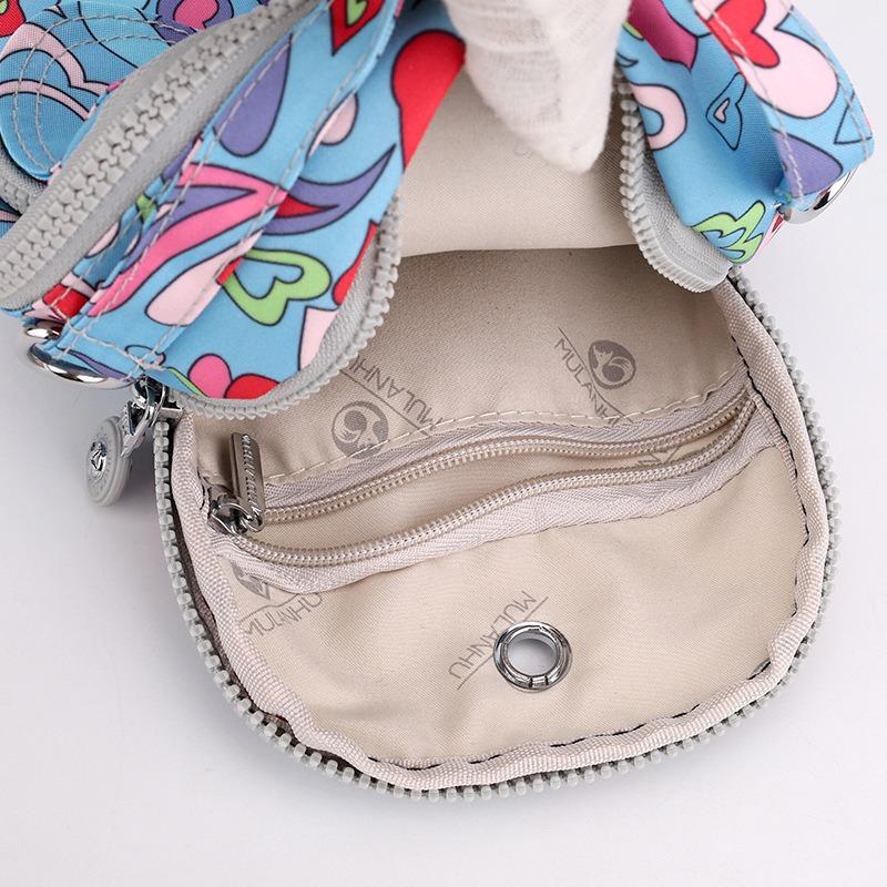 Winter new printed nylon cloth women's bag lightweight shoulder bag casual portable messenger change mobile phone bag