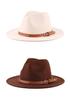 Unisex British Wool Felt Flat-Top Fedora Hat for Autumn/Winter